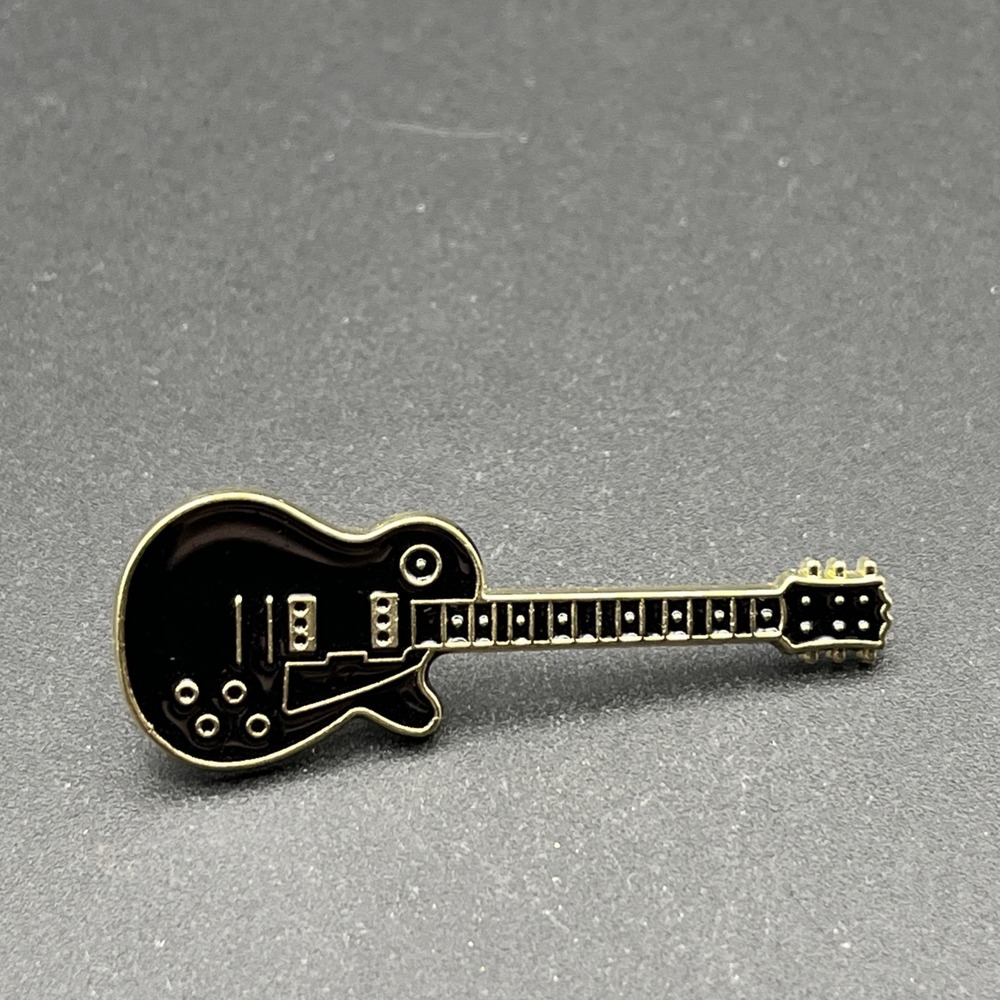 Black Electric Guitar Music Instrument Lapel Hat Pin